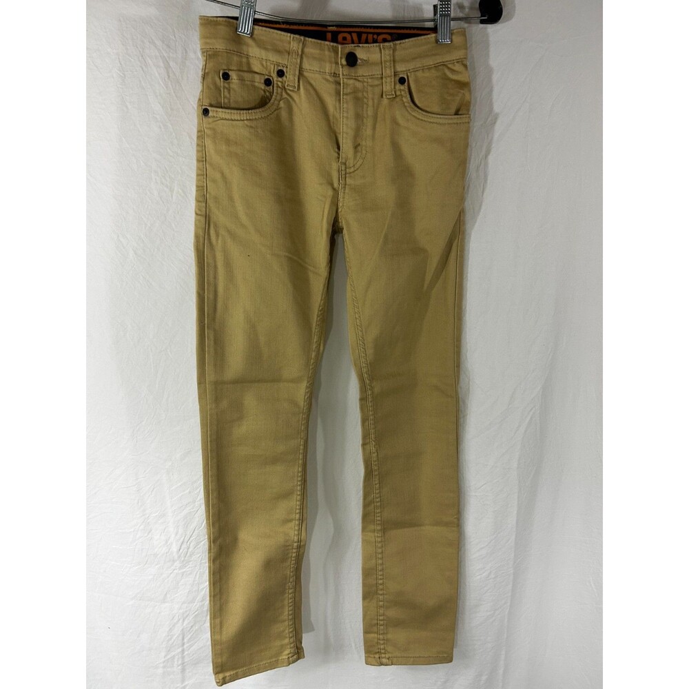 Levis 502 Regular Taper Jeans Boys 14 Reg 27x29 Khaki Stretch Denim Pants